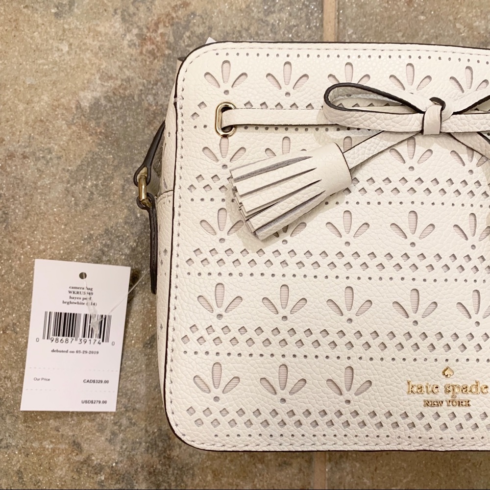 KATE SPADE HAYES CAMERA BAG WHITE CROSSBODY - Picture 2 of 7